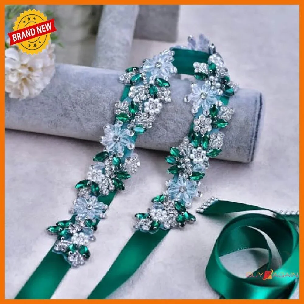 Handmade Crystal Rhinestone Bridal Belt Wedding Sash Formal Dress Accessory